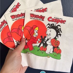 Vintage Casper and Wendy Halloween napkins